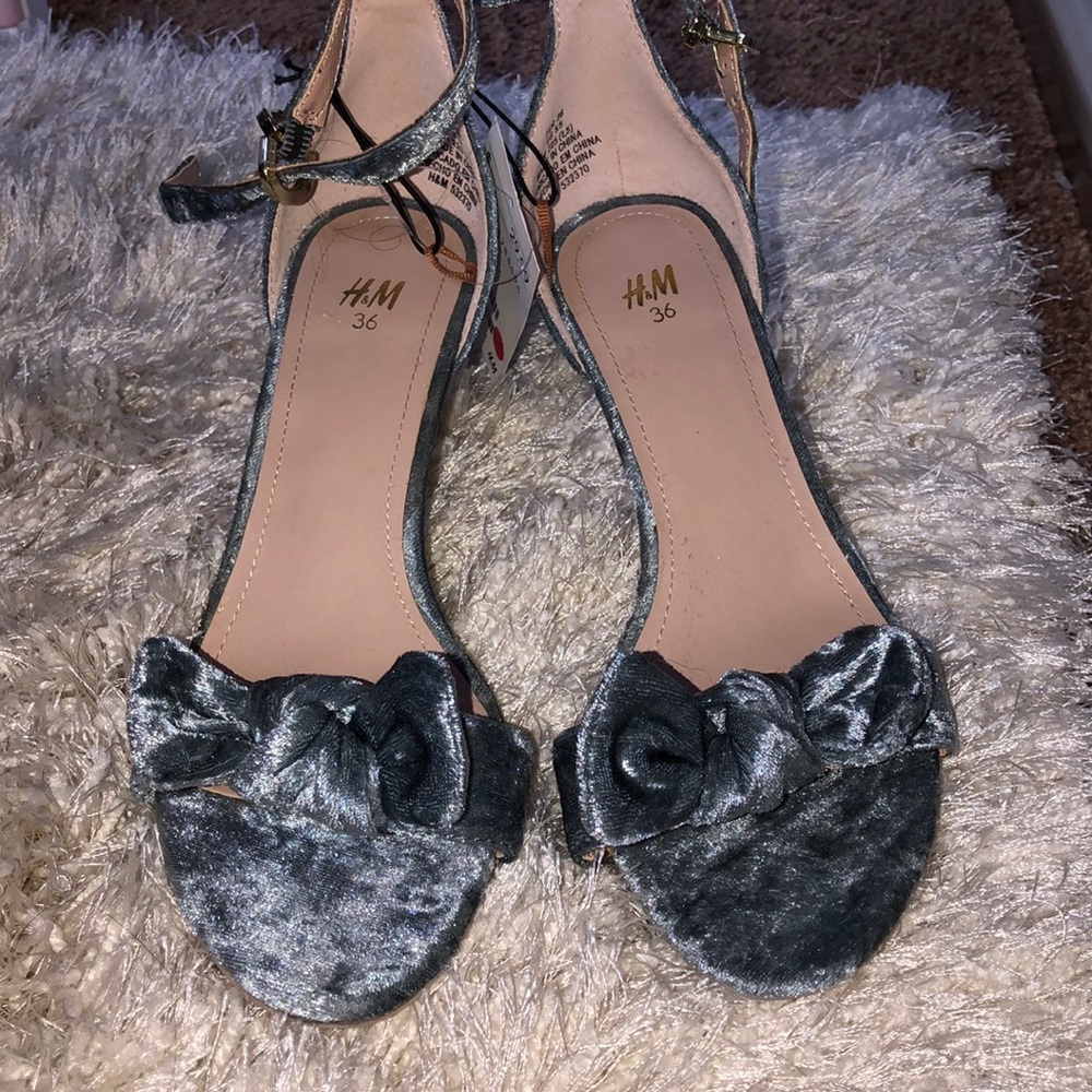 Velvet blue heels